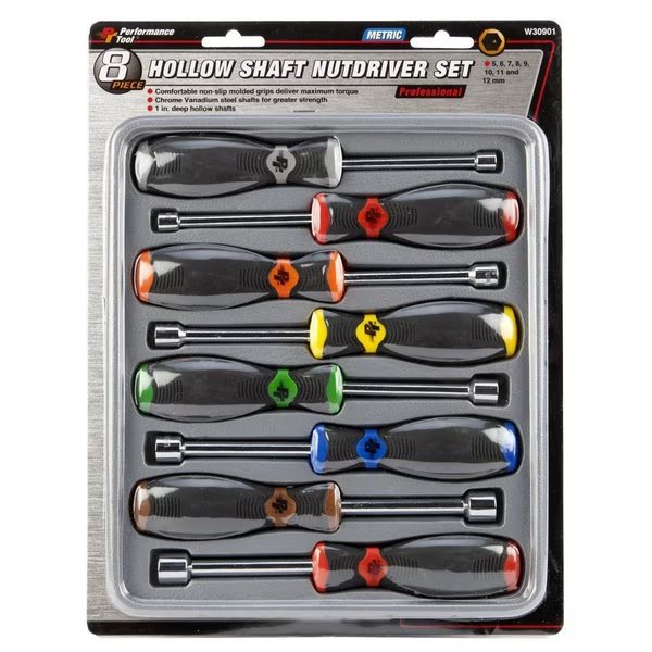 8 pc Pro Style Metric Nutdriver, Performance Tool, Mfr#: W30901